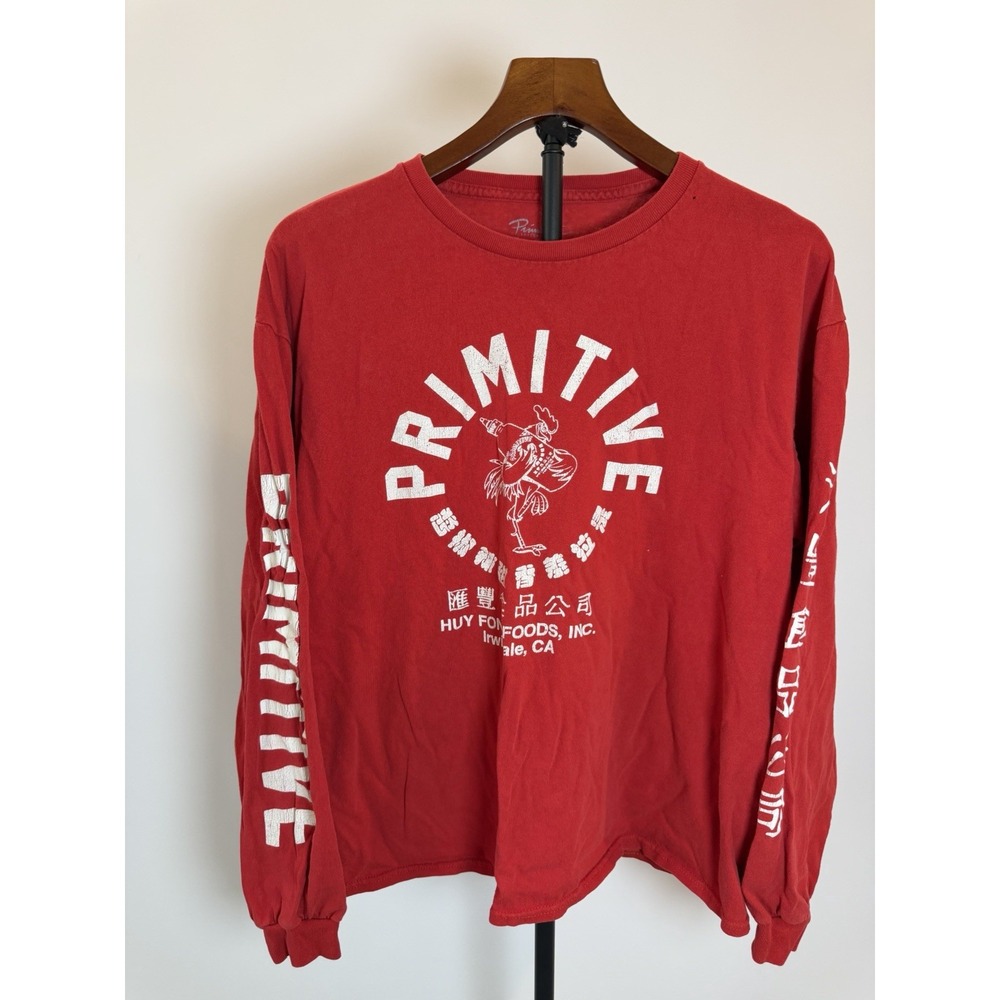 PRIMITIVE SKATEBOARD x HUY FONG SRIRACHA SAUCE Red T-Shirt Kids Unisex Size L/XL